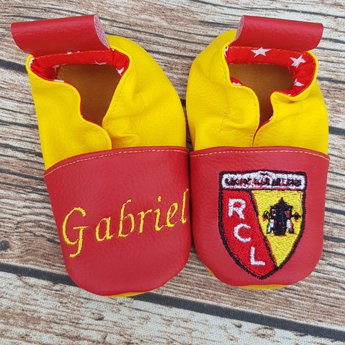 Chaussons souple cuir, bébé / enfant, chausson personnalisé, rcl