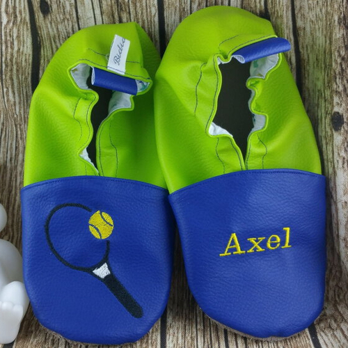 Chaussons souples cuir, chausson personnalisé, tennis