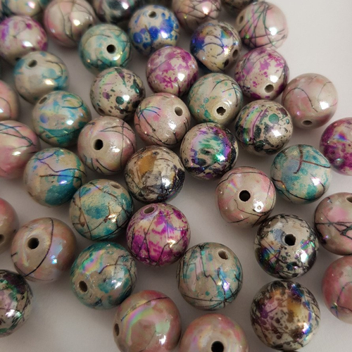 Lot de 10 perles acrylique