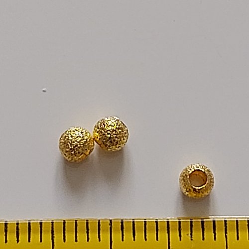 Lot de 10 perles dorées effet givré 3mm