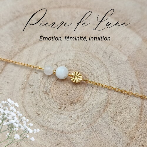 Pierre de lune bracelet acier inoxydable doré pierres naturelles femme, pierre semi précieuse, bijou pierres inox or ,cadeau pour amie