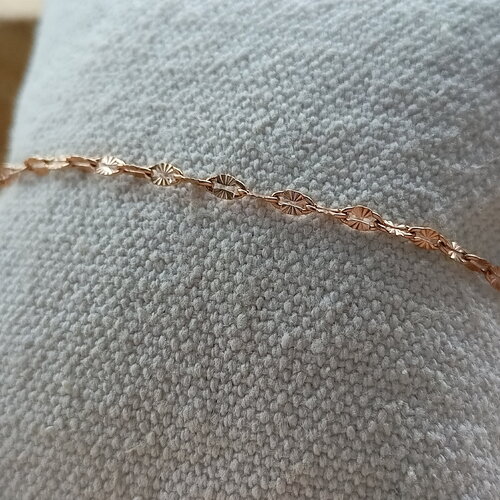Bracelet acier inoxydable or rose lèvre ciselée, bracelet or rose ciselé, cadeau femme amie fait main