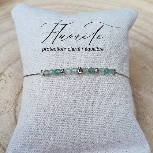 Fluorite bracelet pierres naturelles femme | bracelet pierre semi précieuse | bijou pierre verte| cadeau anniversaire noel acier inoxydable