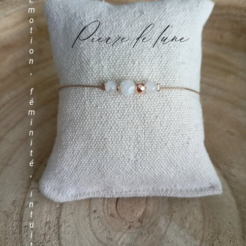 Pierre de lune bracelet acier inoxydable or rose pierres,chaine serpentine semi précieuse, bijou pierre, cadeau femme amie fait main
