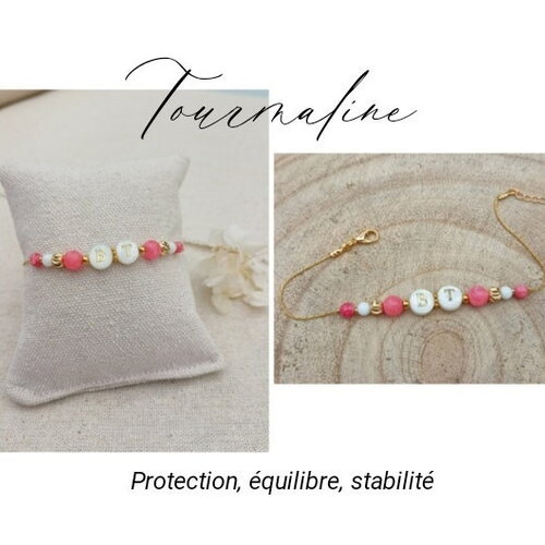 Bracelet pierre | nacre personnalisé | lettre initiale coquillage | pierre naturelle acier inox | bracelet femme pierre |bracelet prénom