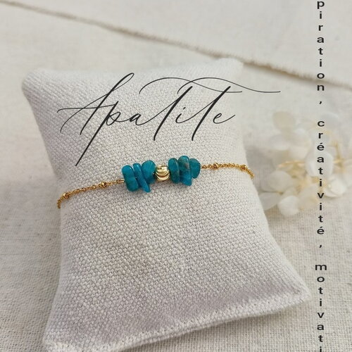 Bracelet apatite | pierres naturelles | bijou acier inox | bracelet pierre semi-précieuse | bracelet acier inoxydable france cadeau femme