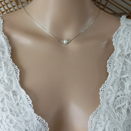 Collier de perles femme intemporel- collier de perle femme collier mariage - chaine serpentine collier fin personnalisable