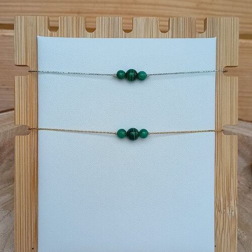 Malachite bracelet pierres naturelles acier inoxydable - bracelet bijou pierres naturelles vertes france cadeau femme fait main