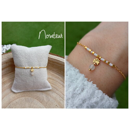 Bracelet pierre miyuki gold-filled - bracelet mariage  - bijou de poignet gold-filled bijou minimaliste fin novateur fait main france