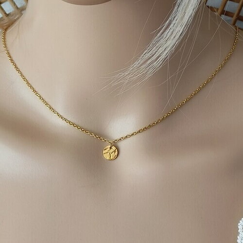 Collier médaille collier pendentif chaine femme gold-filled collier or dame cadeau femme france