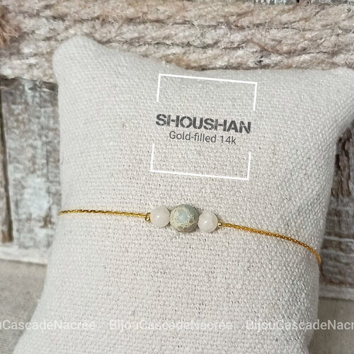 Bracelet shoushan pierres femme, bracelet angelite gold-filled précieuse, bijoux pierres naturelles, chaîne cadeau pour amie femme