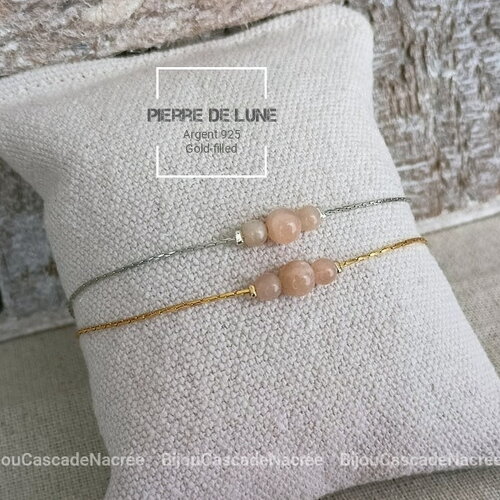 Pierre de lune bracelet pierres femme, bracelet semi précieuse, bijoux pierres naturelles, argent 925 ou gold-filled cadeau pour amie femme