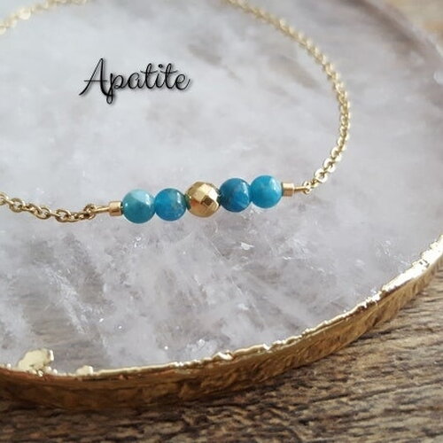 Apatite bracelet pierres naturelles - bijou gold-filled or rempli bracelet pierre semi-précieuse chakra france cadeau femme fait main