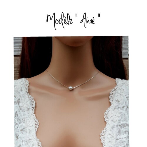 Collier solitaire intemporel- collier de perle femme collier mariage - chaine serpentine collier fin personnalisable