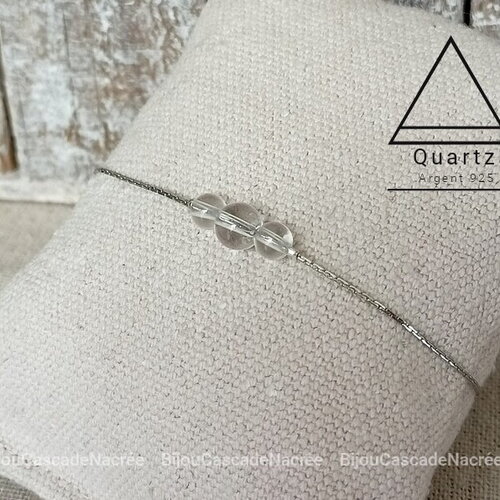 Bracelet quartz pierres femme, bracelet cristal de roche argent 925 semi précieuse, bijoux pierres naturelles, chaîne cadeau pour amie femme