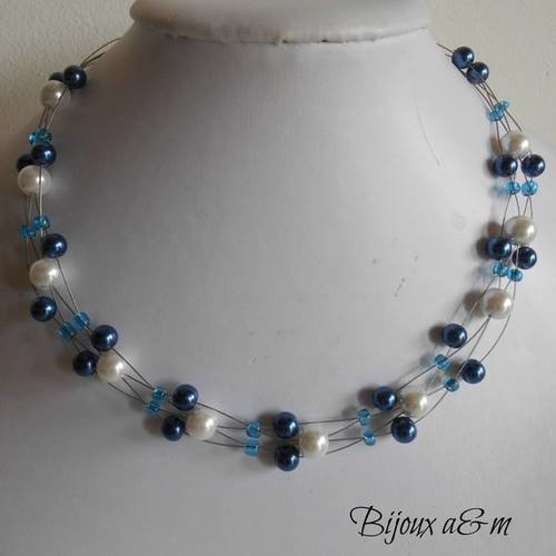 collier bleu marine mariage