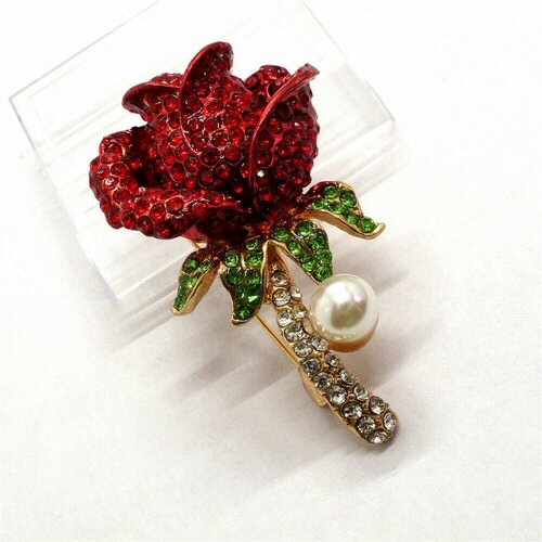 Pendentif broche rose, une rose strass rouge, broche pendentif fleur , pendentif broche, pendentif fleur, orchidée, rose,