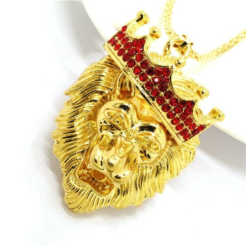 Pendentif lion strass, pendentif 3d avec strass, lion strass émaillé, lion émaillé, pendentif lion, tête lion, lion entier, lion, jungle