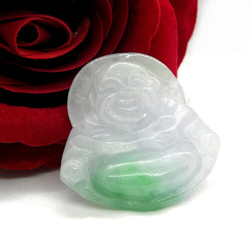 Amulette de protection bouddha chanceux jade vert, amulette pendentif bouddha en pierre jade blanc