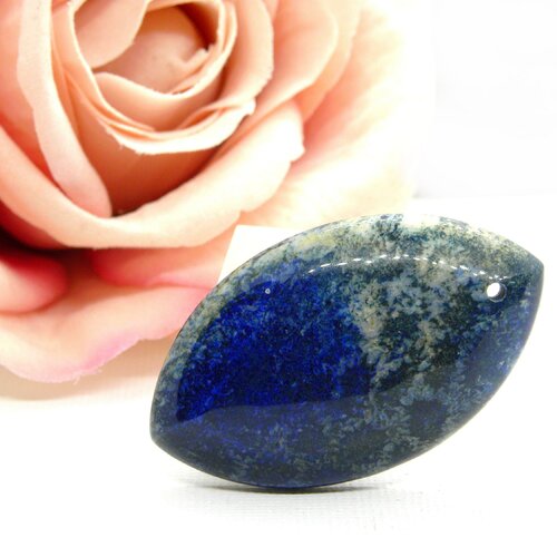 Pendentif ovale lapis-lazuli, lapis pierre naturelle, goutte lapis lazuli, gemmes véritable, pierre plate, pierre, lapis, ovale, 50mm +++