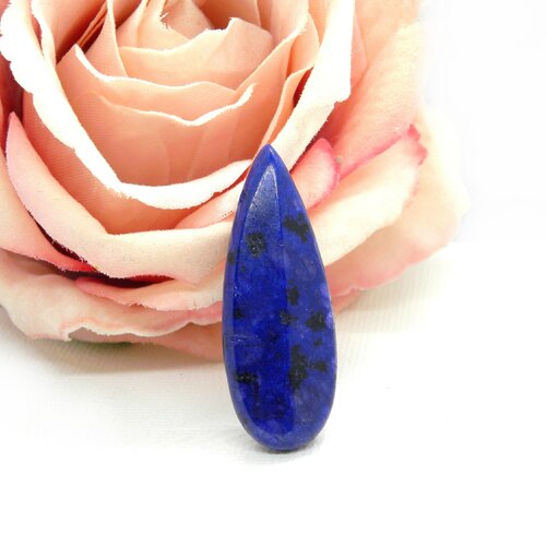 Pendentif goutte lapis-lazuli, lapis pierre naturelle, goutte lapis lazuli, gemmes véritable, pierre plate, pierre, lapis, poire, 40mm +++