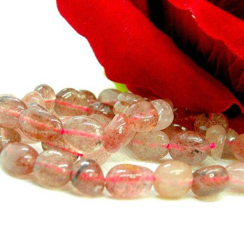 Perle strawberry quartz , perles quartz fraise, perle ronde véritable, perle rose, perle violette, perle pierre, pierre naturelle, gemmes,