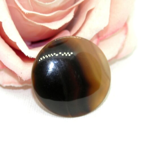 Cabochon agate rond, pierre agate ronde, agate pierre naturelle, pierre véritable, agate bicolore, agate, gemme, cabochon, pierre naturelle