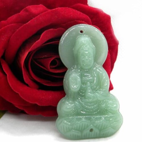 Amulette de protection bouddha chanceux jade vert, amulette pendentif bouddha en pierre jade