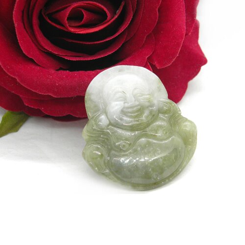 Amulette de protection bouddha chanceux jade vert, amulette pendentif bouddha en pierre jade blanc
