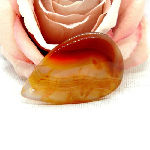 Cabochon agate poire, pierre agate poire, agate pierre naturelle, pierre véritable, agate bicolore, agate, gemme, cabochon, pierre naturelle