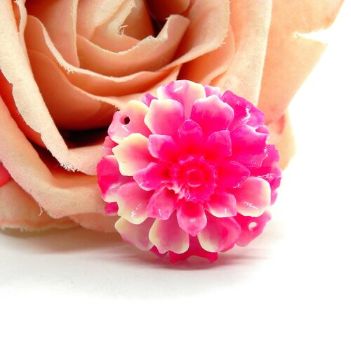 Grosse perle rose, cabochon perle fleur, grosse rose acrylique, grosse fleur acrylique, fleur acrylique, perle acrylique, perle résine,