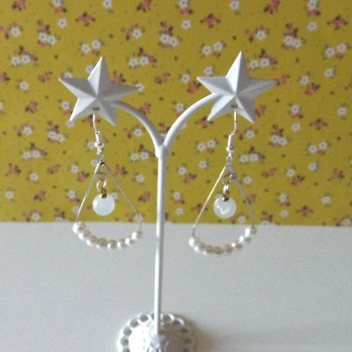 Boucles d'oreilles avec connecteurs gouttes et perles
