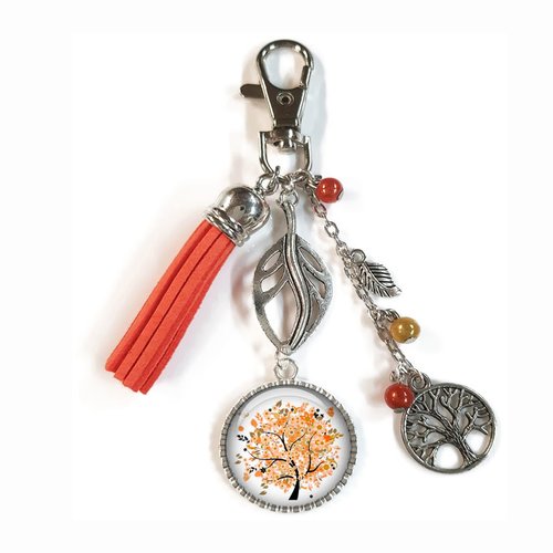 Porte clés arbre de vie, bijou de sac zen