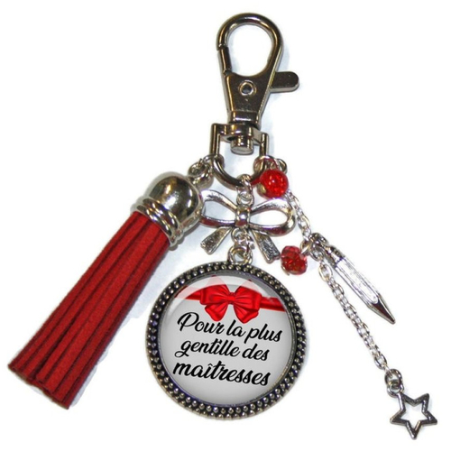Porte-clés maîtresse, cadeau pour la plus gentille des maîtresses, cadeau fin d'année scolaire