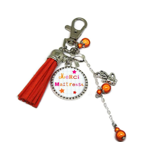 Porte clés maîtresse - cadeau merci maîtresse - cadeau fin d'année scolaire -
