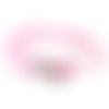 Bracelet wrap double tour en cordon rose- fait main en france- ajustable- pour femme ou homme