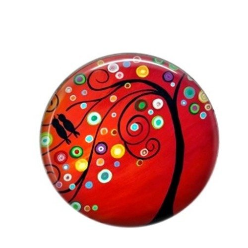   cabochon rond résine 25mm arbre 37