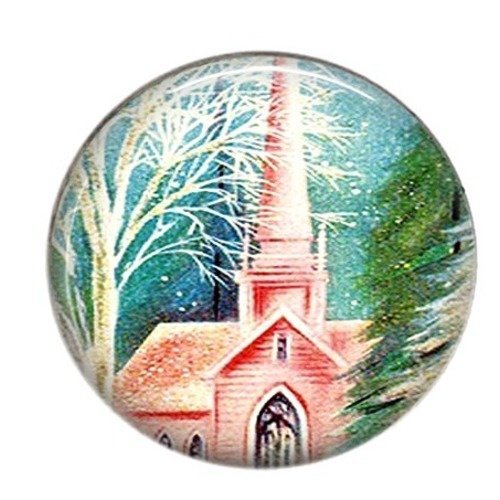 Cabochon rond résine 25mm joyeux noël 39