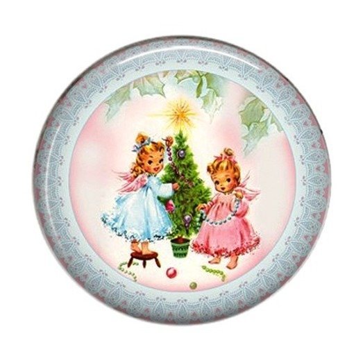 Cabochon rond résine 25mm joyeux noël 48