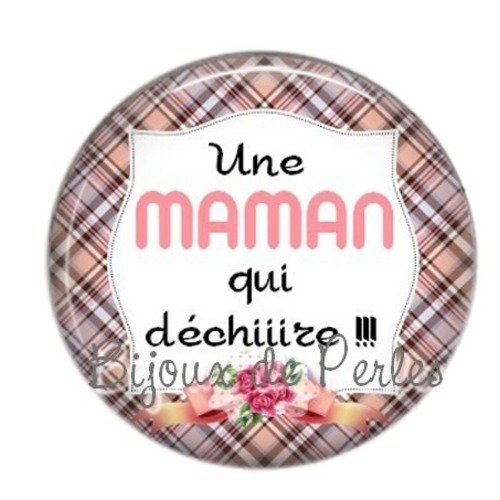 Cabochon rond résine 25mm maman 39