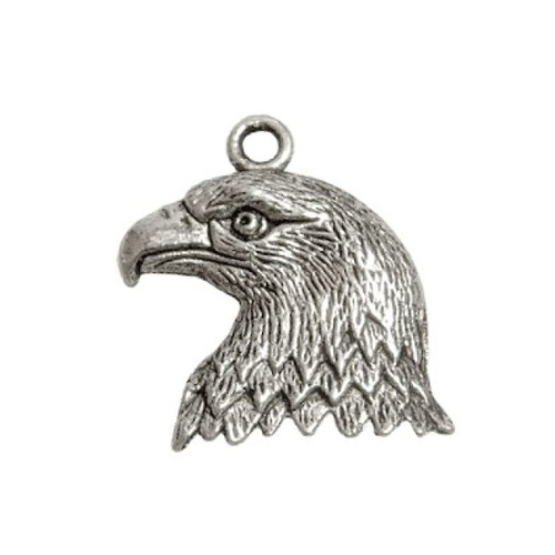 Breloque aigle oiseau, 22x20 mm, métal argenté, vendu à l'unité (903)