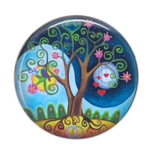 Cabochon résine 25mm arbre de vie rond - tree of life - 30