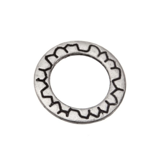Connecteur rond anneau, 20 mm, métal argenté, vendu à l'unité (c222)