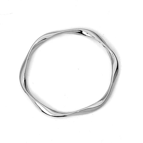 Grand anneau connecteur, forme hexagonale, 42 x 42 mm, métal argenté, vendu à l'unité (c235)