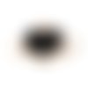 Breloque cœur galaxie planète, noir, 21 x 13 mm, métal doré et émail, vendu à l'unité (1155)