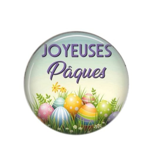 Cabochon rond résine 20 ou 25 mm, pâques lapin oeuf 14