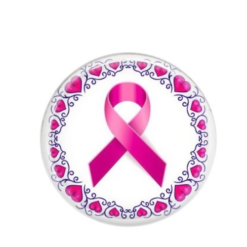 Cabochon rond résine 20 ou 25 mm, octobre rose 01