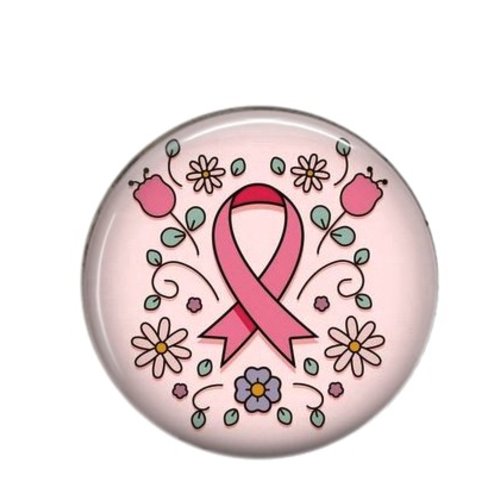 Cabochon rond résine 20 ou 25 mm, octobre rose 03