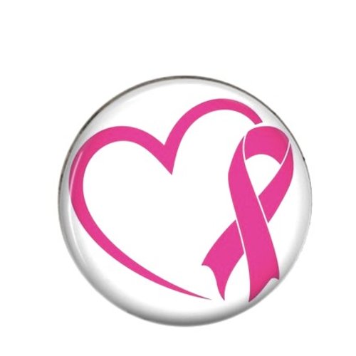 Cabochon rond résine 20 ou 25 mm, octobre rose 05