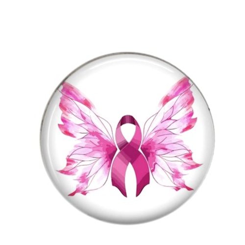 Cabochon rond résine 20 ou 25 mm, octobre rose 06